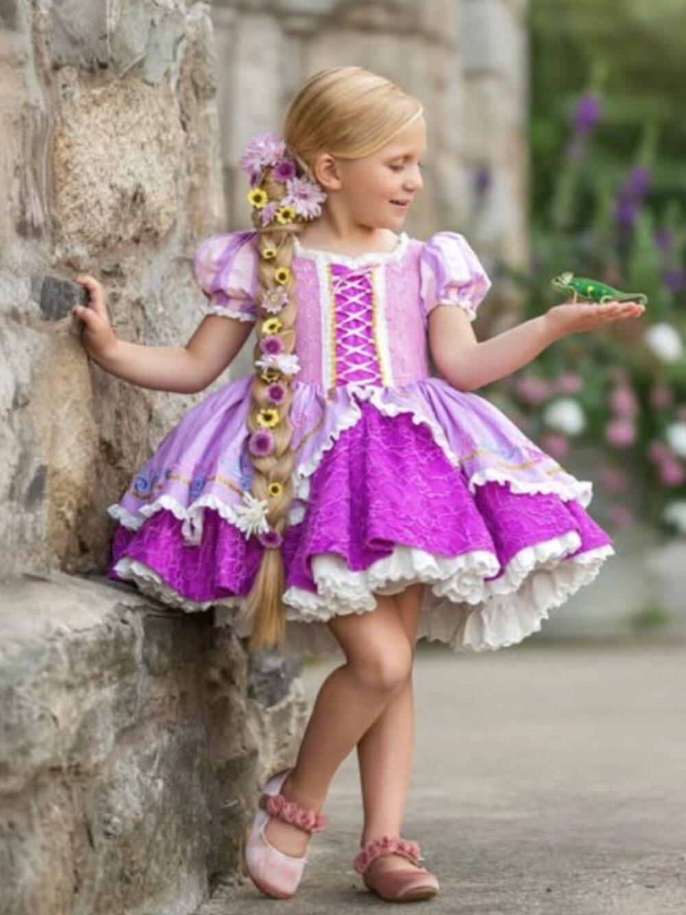 Bitty Bundles of Joy Flower, Gleam and Joy Disney Tangled Rapunzel Dress 4T